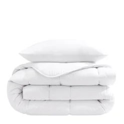 Pack couette mi-saison 350g et oreiller éco naturel moelleux enveloppe coton bio Someo