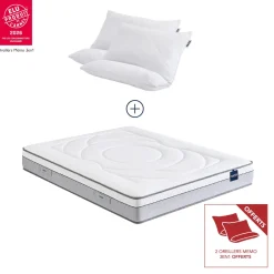 Pack matelas hybride Bultex Move + 2 oreillers 60x60 cm Bultex Memo 3-en-1 offerts