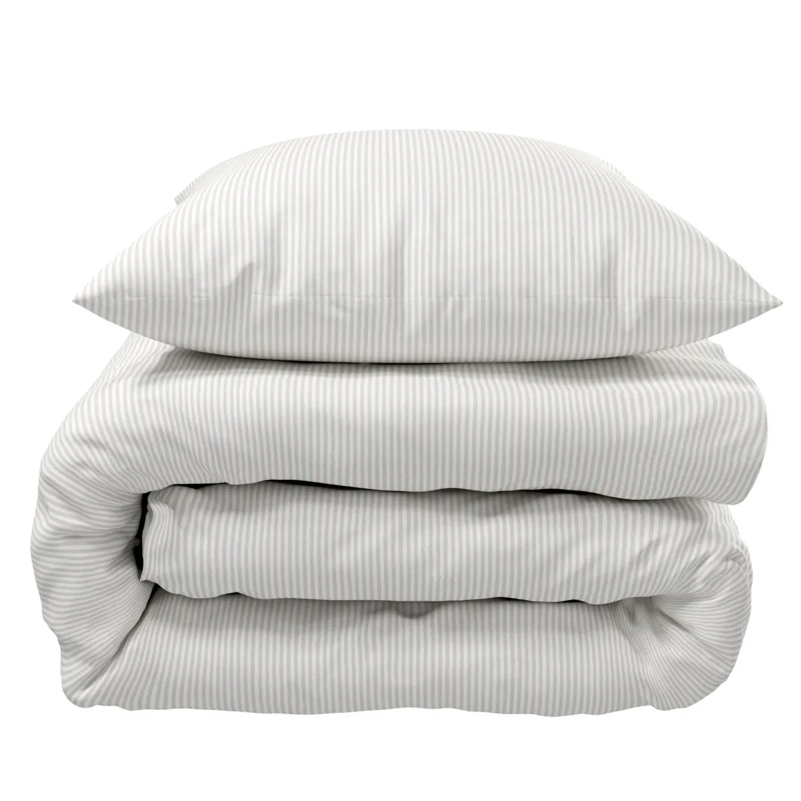 Parure de lit coton rayure blanc Terre de Nuit Bengal