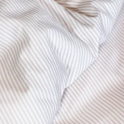Parure de lit coton rayure blanc Terre de Nuit Bengal