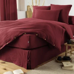 Parure de lit double gaze de coton Terre de Nuit