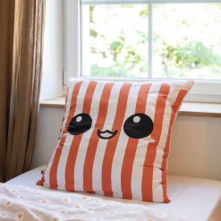 Parure de lit enfant coton rayures Terre de Nuit Fresh popcorn
