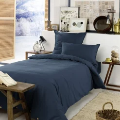 Parure de lit flanelle marine