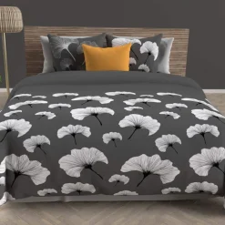 Parure de lit Ginkgo anthracite