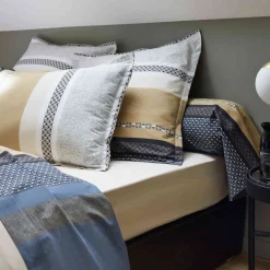 Parure de lit percale Marlow Acier - Tradilinge