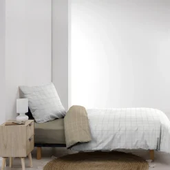 Parure de lit réversible coton carreaux Douceur d'Intérieur Cadria