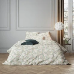 Parure de lit satin greige Terre de nuit Cynor