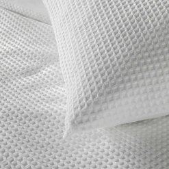 Parure de lit 240x220 microfibre gaufrée blanc Douceur d'Intérieur Abelia