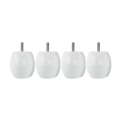 4 pieds boules bois blanc