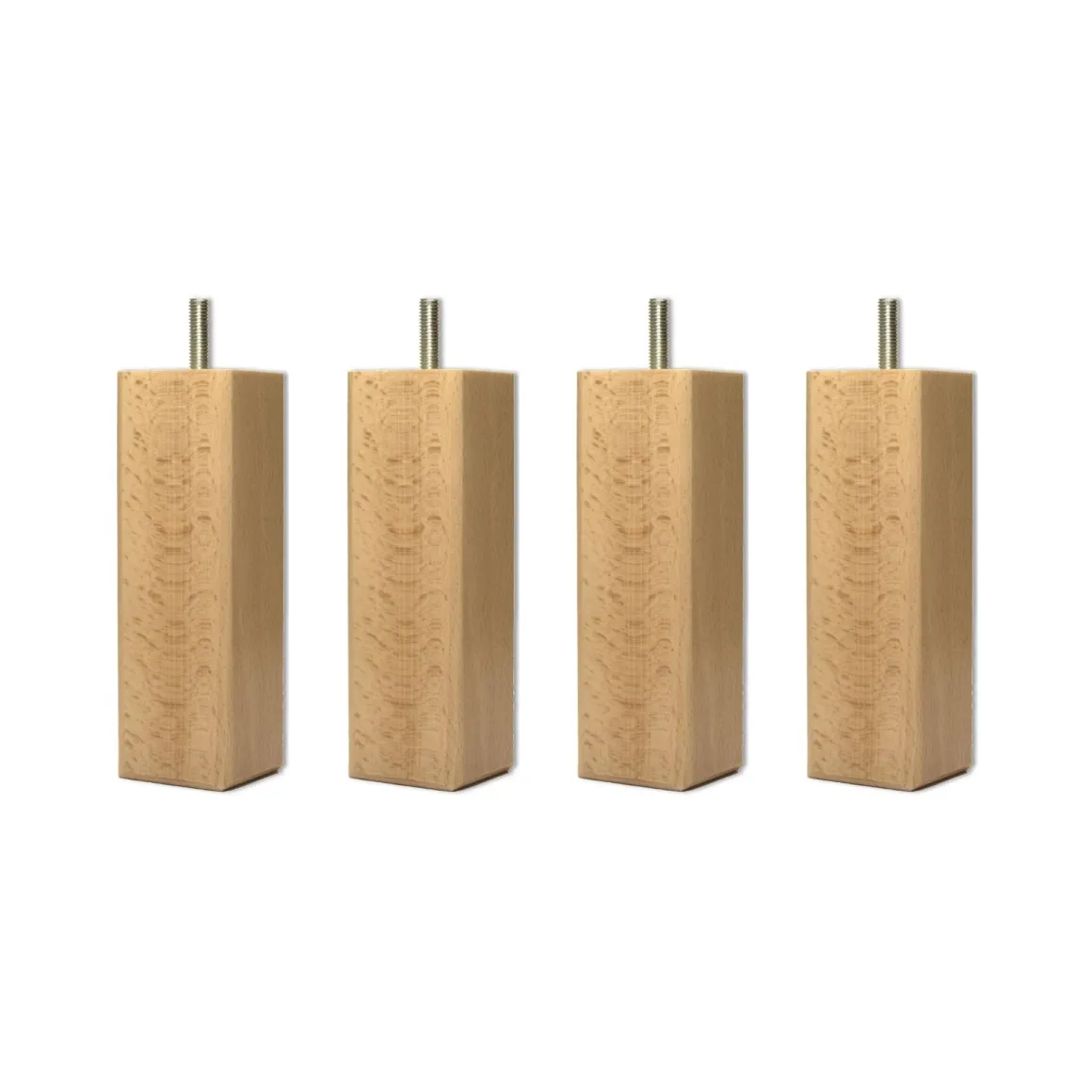 4 pieds carré bois 15 cm