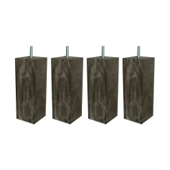 4 pieds carrés bois nature 17 cm