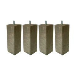 4 pieds carrés bois nature 17 cm