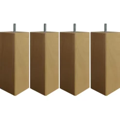 4 pieds carrés bois naturel