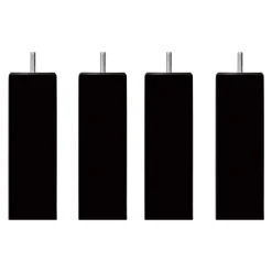 4 pieds carrés bois noir