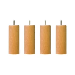 4 pieds cylindriques bois