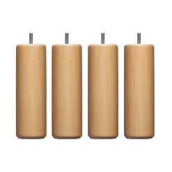 4 pieds cylindriques bois