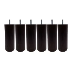 6 pieds cylindriques bois 15 cm