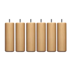 6 pieds cylindriques bois 15 cm