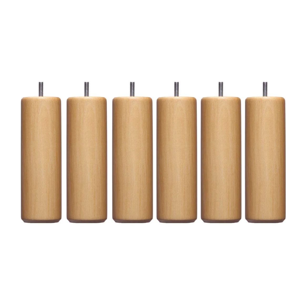 6 pieds cylindriques bois 15 cm