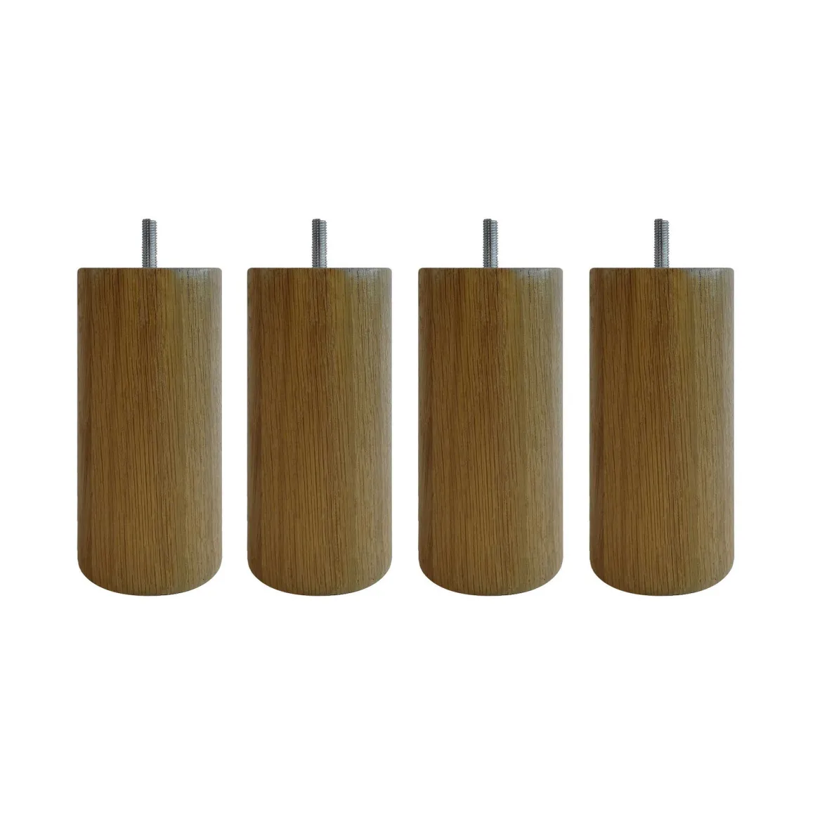 4 pieds cylindriques chêne massif