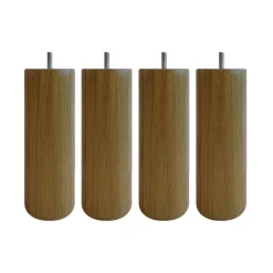 4 pieds cylindriques chêne massif
