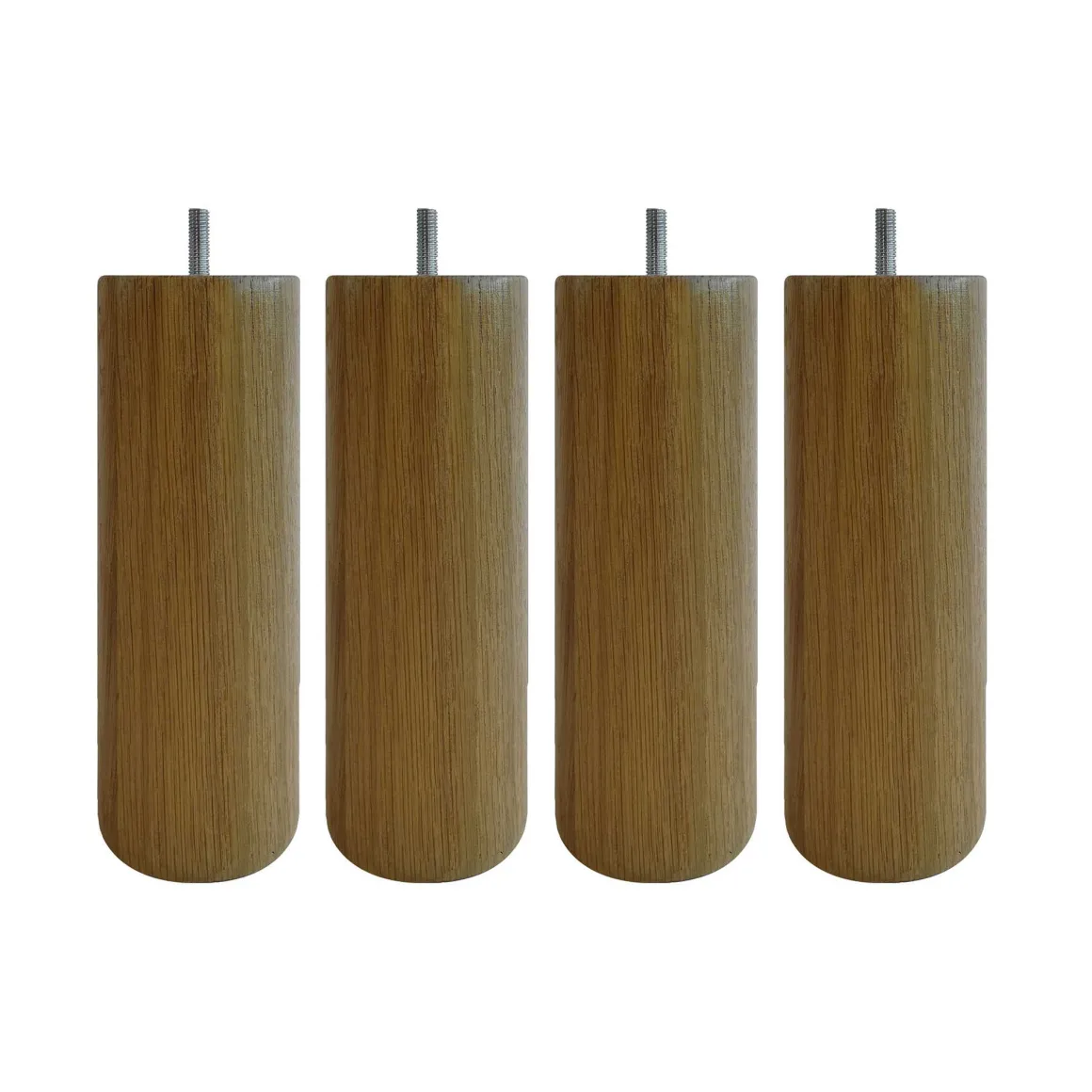 4 pieds cylindriques chêne massif