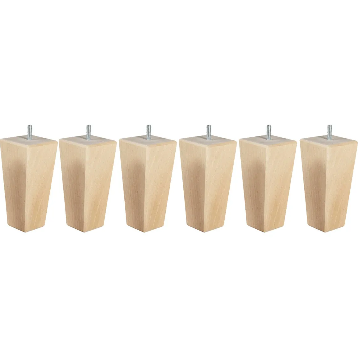 6 pieds fuseau tronqué bois naturel 15 cm