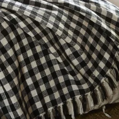 Plaid à franges à carreaux