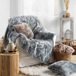 Plaid imitation fourrure Antartic