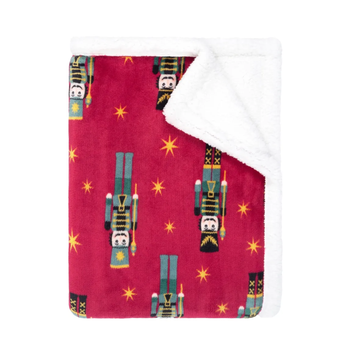 Plaid polaire cocooning rouge 130x170 Casse-noisette