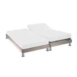 Protège matelas molleton 100% coton - bonnet 30 cm TPR pour sommier articulé