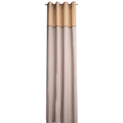 Rideau à œillets en coton chambray curry 135x250