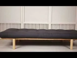 Sofa PACE en pin massif naturel matelas 75x200 + coussins 40x60 inclus