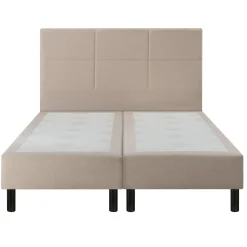 Sommier boxspring à ressorts déco chenillé lin 23 cm ENCHANTEUR