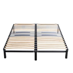 Sommier cadre à lattes métal en kit 5 zones morphologiques pieds inclus - SOMEO