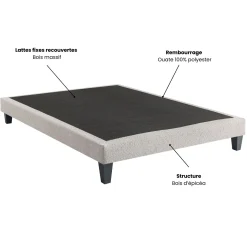 Sommier déco tapissier en tissu bouclette Nuage