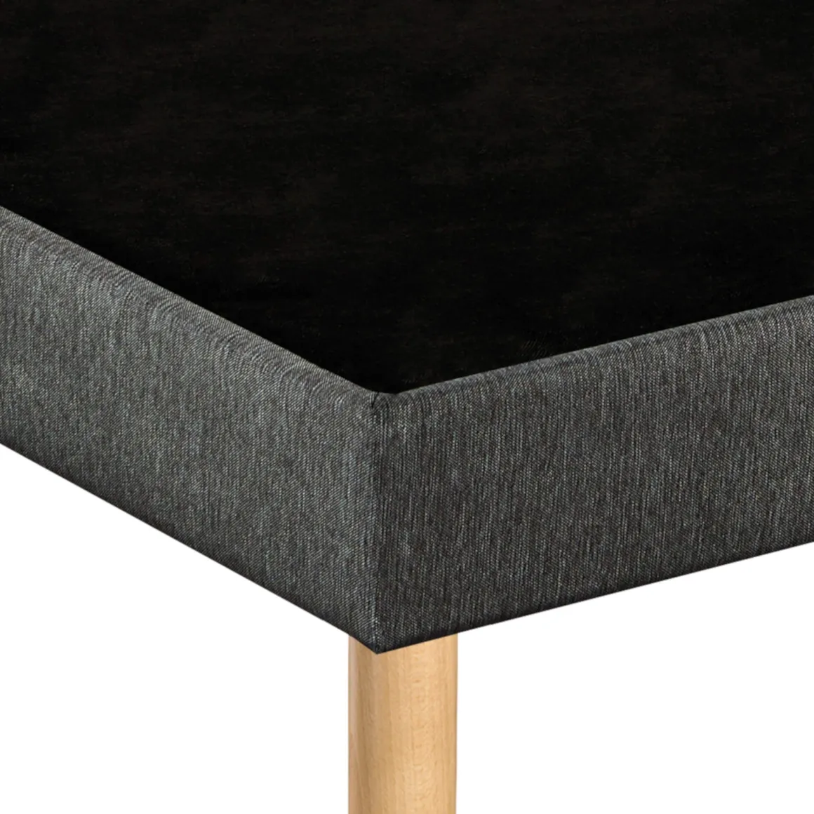 Sommier déco tapissier Unic gris - Bultex