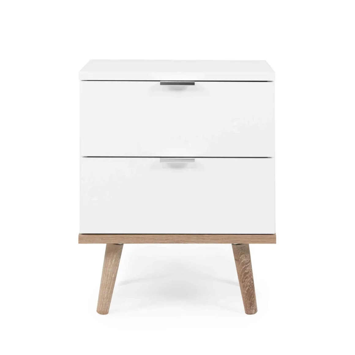 Table de chevet 2 tiroirs blanc - CH7781