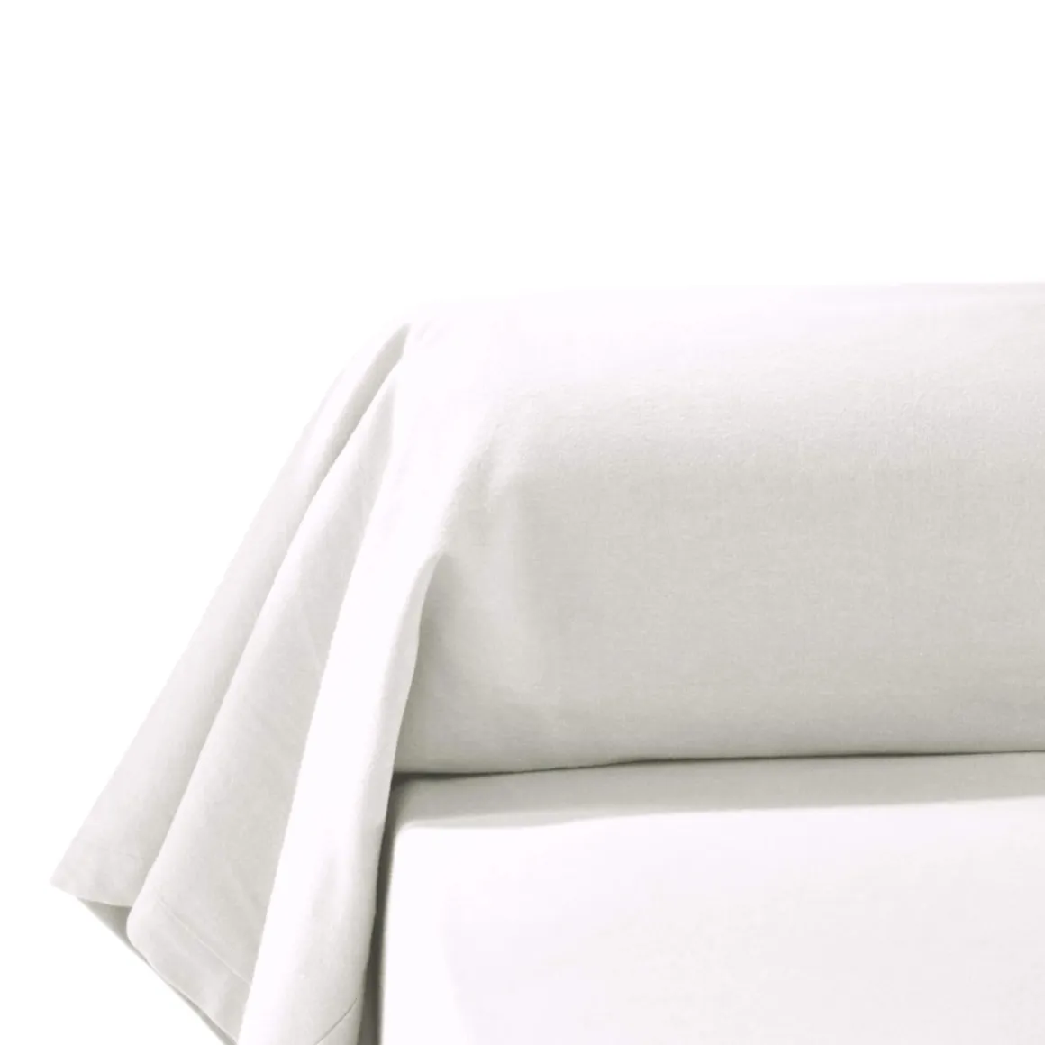 Taie de traversin flanelle blanc