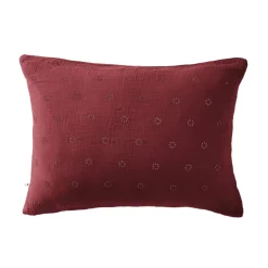 Taie d'oreiller brodée double gaze de coton