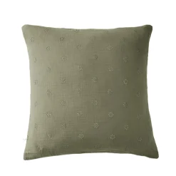 Taie d'oreiller brodée double gaze de coton