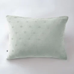 Taie d'oreiller brodée double gaze de coton