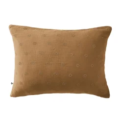 Taie d'oreiller brodée double gaze de coton