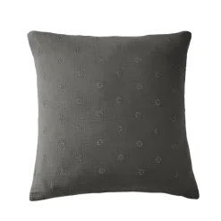 Taie d'oreiller brodée double gaze de coton