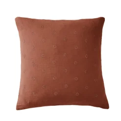 Taie d'oreiller brodée double gaze de coton