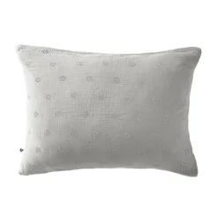 Taie d'oreiller brodée double gaze de coton