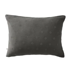 Taie d'oreiller brodée double gaze de coton