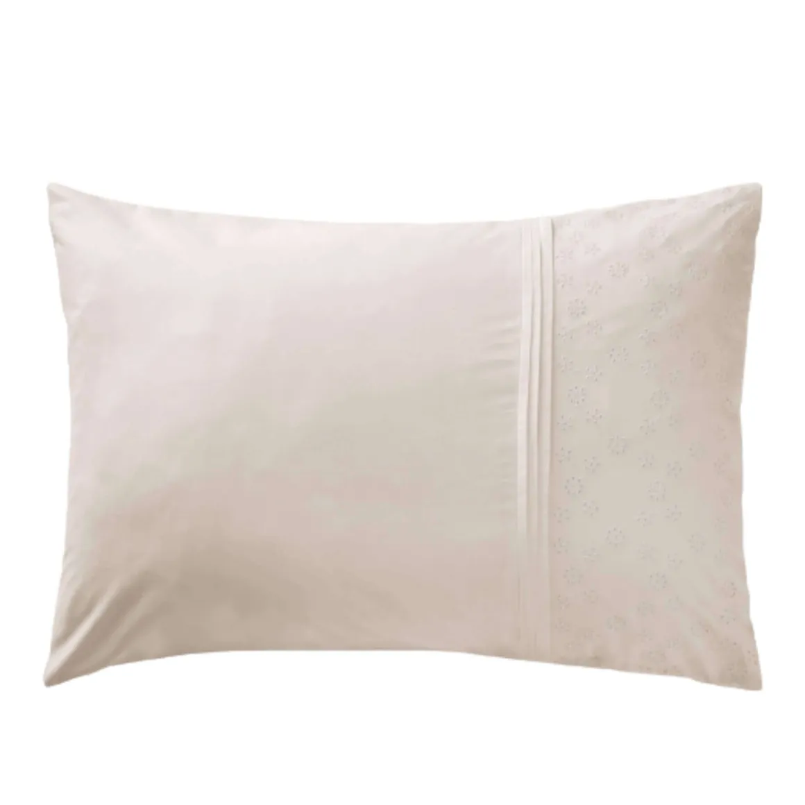 Taie d'oreiller 100% coton broderie anglaise