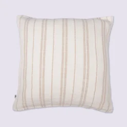 Taie d'oreiller coton rayure blanc Terre de Nuit Olympe