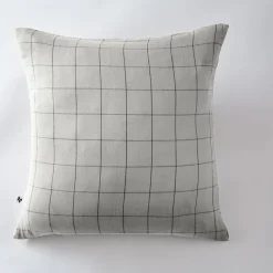 Taie d'oreiller double gaze de coton grands carreaux Terre de Nuit